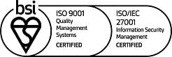 bsi ISO 9001 ISO/IEC 27001 Certified